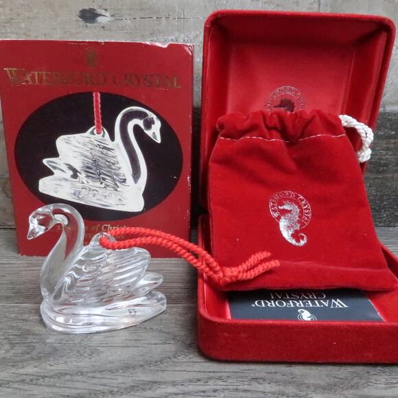Waterford Crystal 12 Days Of Christmas Day 7 Seven Swans Swimming - Picture 1 of 7